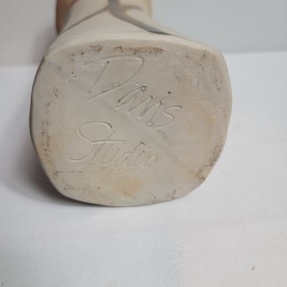 Studio Pottery Vase Signed Dam's Original Tan Brown - Picture 4 of 11